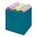 MaidMAX Cloth Storage Bins, Set of 6 Foldable Collapsible Fabric Cubes Organizers Basket with Dual Handles, Teal