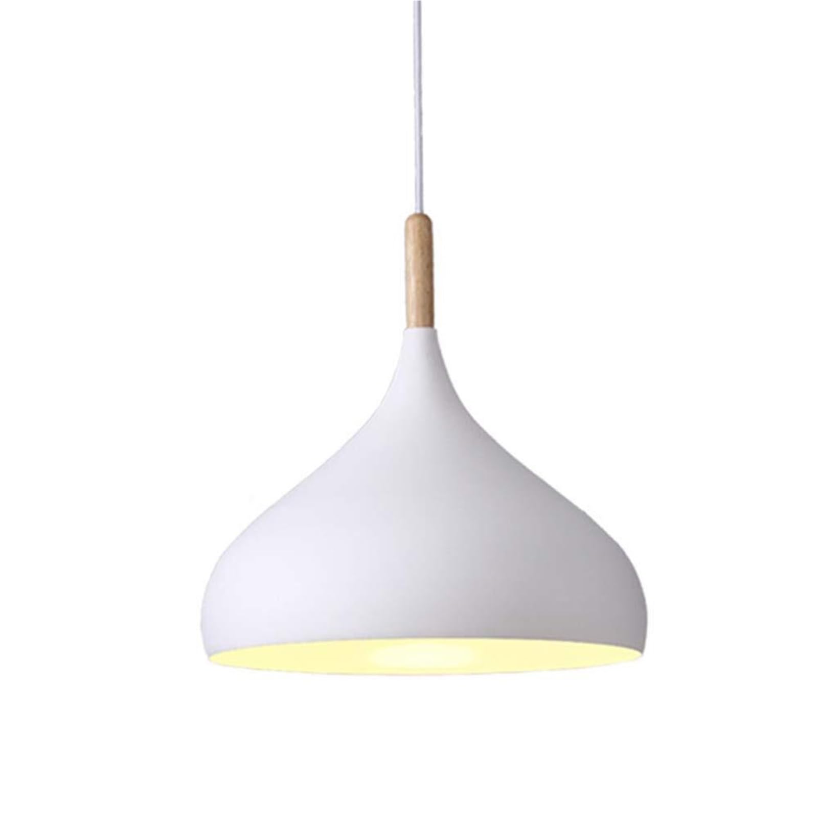 KHUKHU Metal Pendant Light Black Retro Hanging Light Vintage Industrial Ceiling Lamp for Kitchen Living Room Dining Room, E27 / E26 Lamp Base(White)