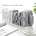 Nurnesy Adjustable Bookends, Book Holders for Shelves, Metal Book Ends for Heavy Books for Office, Desk and School with Detachable Pen Holder (Gray)