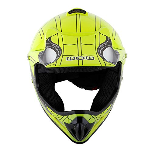 Motocross Mx Bmx Bike Youth Spider Red Helmet (Size: Large) + Goggle + Skeleton Glove (Size: Medium) #TOP5