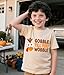 Sineeko Thanksgiving Shirt Toddler Boys Girls Gobble Till You Wobble T-Shirt Kids Turkey Face Graphic Tees Tops Fall Clothes Beige 6T