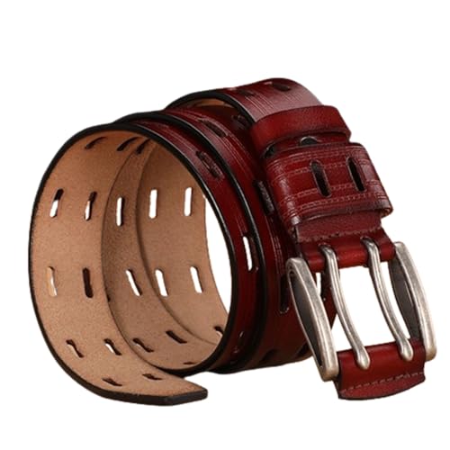 Ceinture cuir pleine fleur double ardillon robuste pour jeans
