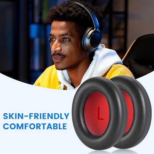 Lukvcoe Earpads para auriculares 1MORE SonoFlow/SonoFlow SE & Pro, Negro, ajuste perfecto, instalación rápida, aislamiento de ruido, durabilidad mejorada, diseño ergonómico para largas sesiones, cuero de proteína suave miniatura 6