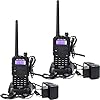 Retevis RT5 Walkie Talkie Professionali Dual Band 128 Canali VOX FM Walkie Talkie Ricaricabili 1400mAh Display LCD Torcia Integrato Ricetrasmettitore con Auricolare (Nero,2 Pezzi)