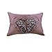 Wykonany ręcznie Fioletowy 30 x 50 cm Rzuć poduszki na kanapę, Art Silk Cekiny Butterfly Design Błyszczący brokat Poszewka na poduszkę, Purple Glitter Wings