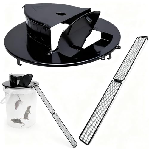 Bucket Lid Mouse Trap Metal 5 Gallon Bucket lid, Strong Material That Will Not Deform or be Bitten, Humane or Lethal Rat Traps, Auto Reset, Repeat Catch for Indoor Outdoor