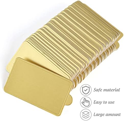 WYSUMMER 100pcs Mini Cardboard Cake Bases, Golden Mousse Cake Boards Cake Paper Plates Dessert Board Base Grease for Wedding Birthday (Square)