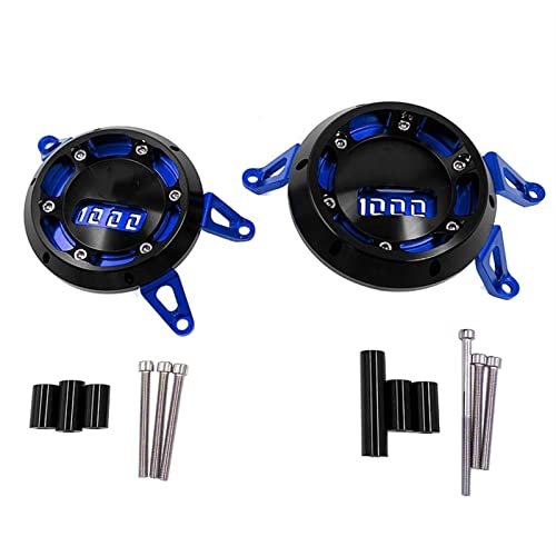 Moteur garde protecteur Kawasaki Z1000 contre les chutes avec slider bleu anodisé