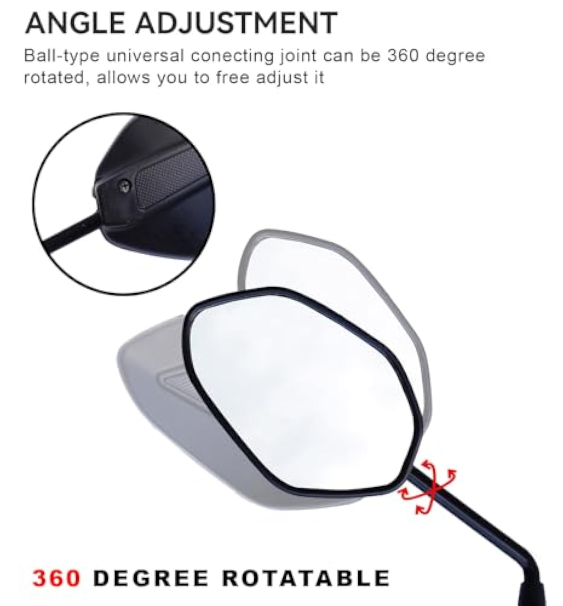 MR777L Side View Glass Rear View Mirror Compatible For Twister/Shine