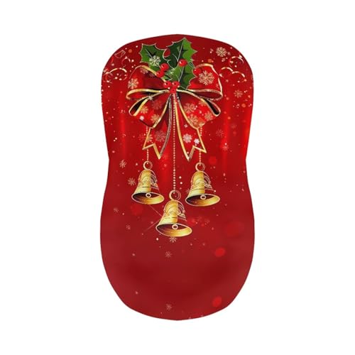 Image of Bar Stool Covers with Backs Dining Room Square Swivel Barstool Chair Seat Set of 2 Christmas Bells Red Non-Slip Counter Height Chair Covers Xmas Decor