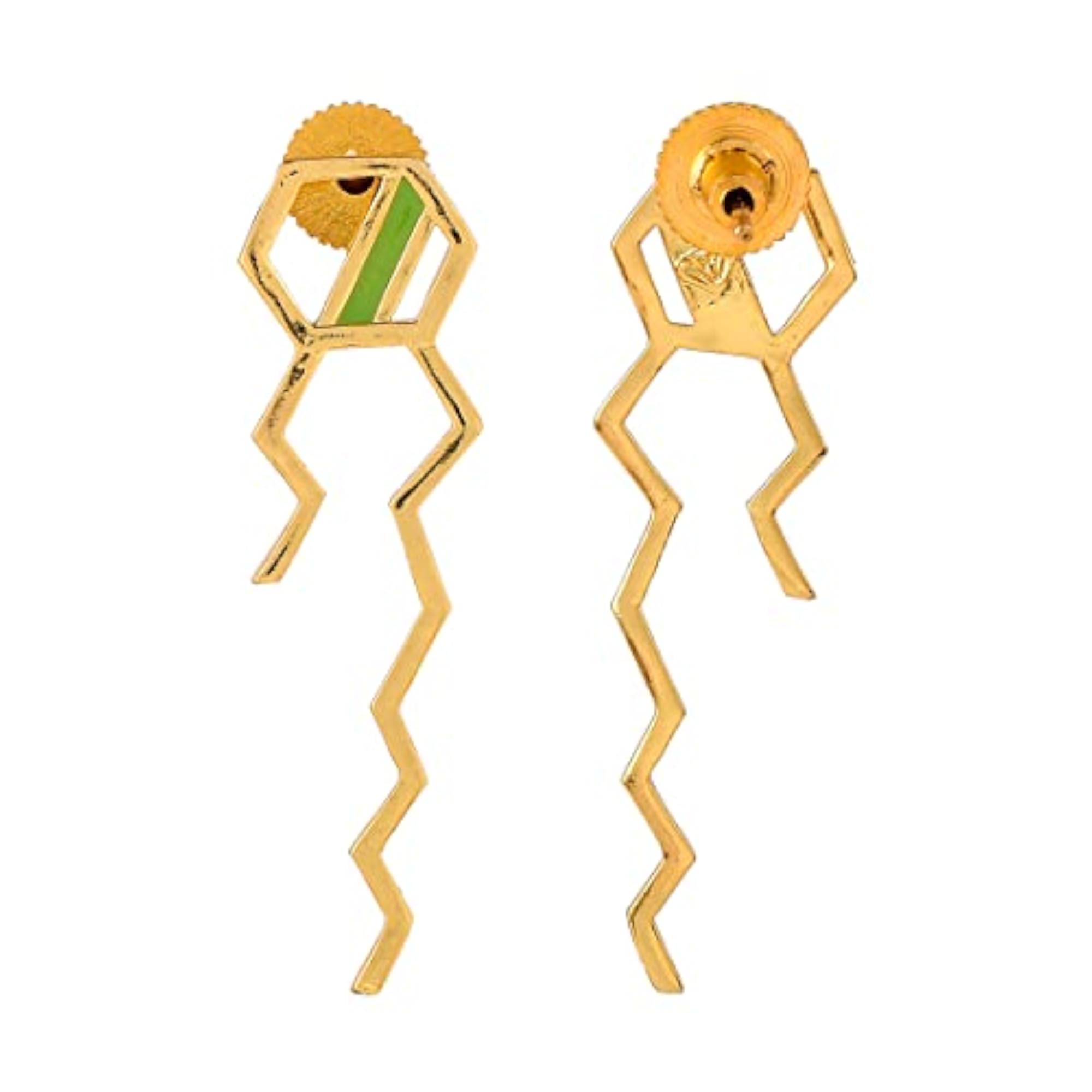 Benzene Squiggle Enamelled Earrings