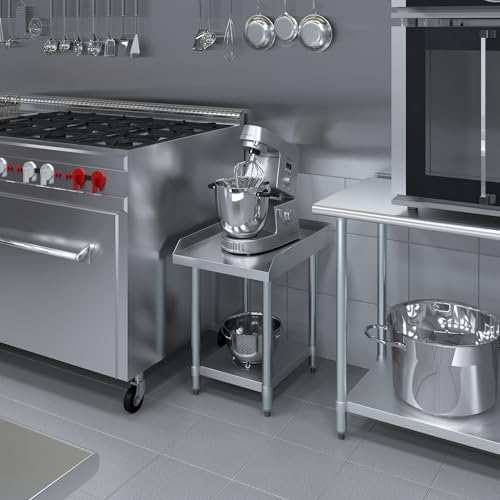 Image of AmGood Stainless Steel Equipment Stand - Heavy Duty, Commercial Grade, with Undershelf, NSF Certified (24 inch Width x 18 inch Length)