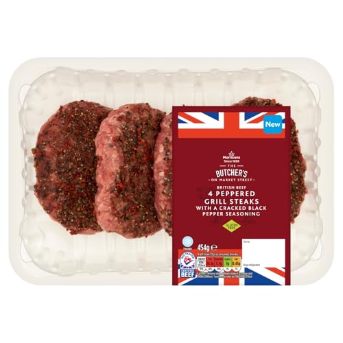 Morrisons Market Street Peppered Beef Grill Steaks 454g