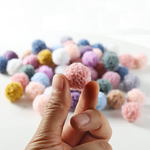 ToBeIT Pompoms 100 Pieces Colourful Pompoms Balls Fluffy Plush Balls Pom Pom Set for Crafts DIY Creative Crafts (A-2.0 cm) - Image 3