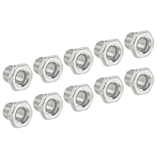 sourcing map 15 Stück Lampenstange 11mm Lang M10 Gewinderohr Sechskant Senkkopf Flachkopf für Kronleuchter Galvanisierte Eisen