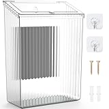 Sealegend Magnetic Slim Trash Can Wastebasket with Lid, Lint Bin, Storage Bins Perfect for Kitchen, Fridge, Cabinet, Bathroom, Laundry Room Organization, Clear