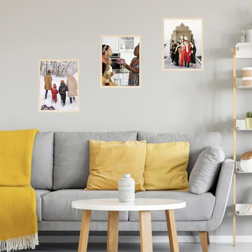 Image of JCJMY 11x15 Picture Frame for Wall Hanging, Wall Mounting Horizontally or Vertically, 11 x 15 Wall Gallery Poster Photo Frame with Shatter Resistant Plexiglass, Natural