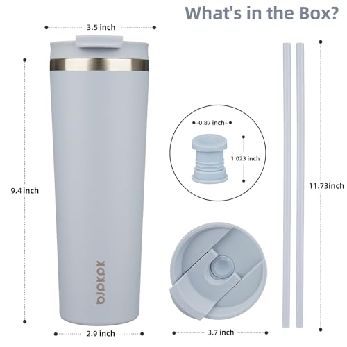 Image of BJPKPK 30 oz Coffee Tumbler with Straw, Insulated Stainless Steel Cup