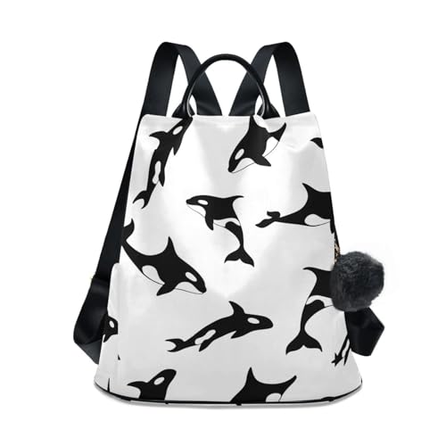 Sac à dos blanc pour femme multi-poches avec fermeture zippée arrière contre le vol