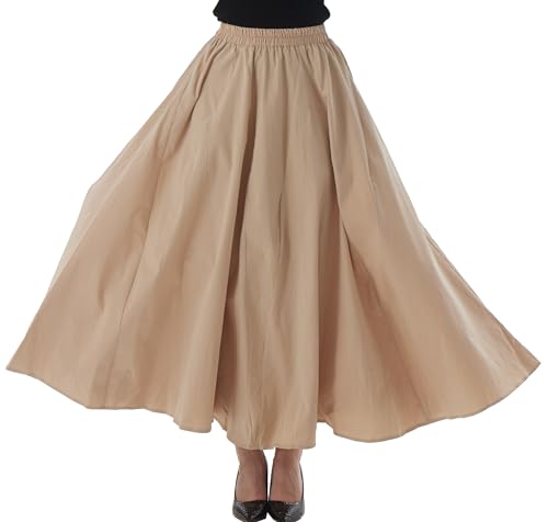 100% Cotton Fashion Skirts Women Loose Skirts A-line Skirts with pockets Maxi Skirts