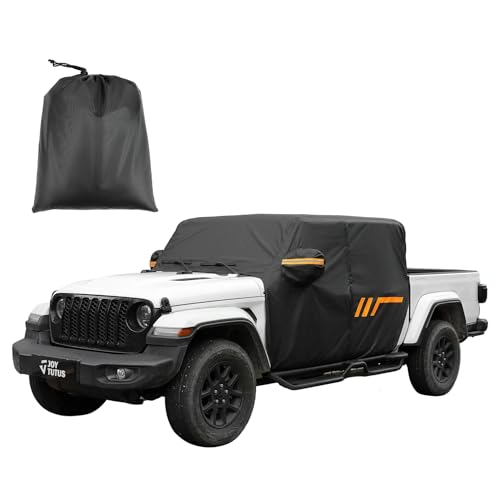 JOYTUTUS Waterproof Cab Cover for Gladiator JT (2020-2026) 420D PU Coated Oxford Fabric Car Cover with UV50+ Protection Driver Side Zipper Access 6 Reinforced Hooks & Straps - Windproof Rain Shield