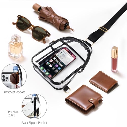 Clear Bag for Stadium Events, Clear Crossbody Bags for Women Men with Adjustable Strap for Sport Concert4