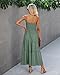 Dokuritu Womens Dresses Beach Crochet Lace Maxi Dress Wedding Guest Bridesmaid Summer Spaghetti Strap Long Green Dresses for Women 2024(SproutGreen,M)