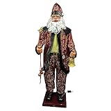 Muñeca animada de saxofón Papá Noel, decoración de fiesta de Navidad independiente de tamaño real para niños