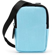 Zink Soft Camera Case Small Instant Print Camera & Printer Bag w/Photo Paper Pocket, Zipper Closure & Crossbody Shoulder Strap Blue for Kodak, Lifeprint, Polaroid, HP, Canon, Fujifilm