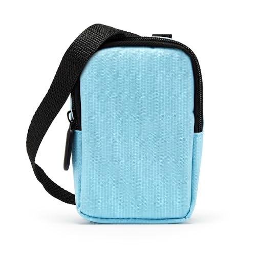 Zink Funda Blanda para cámara instantánea pequeña y Bolsa de Impresora con Compartimento para Papel fotográfico, Cremallera y Correa para el Hombro (Azul) para Kodak, Lifeprint, Polaroid, HP, Canon,