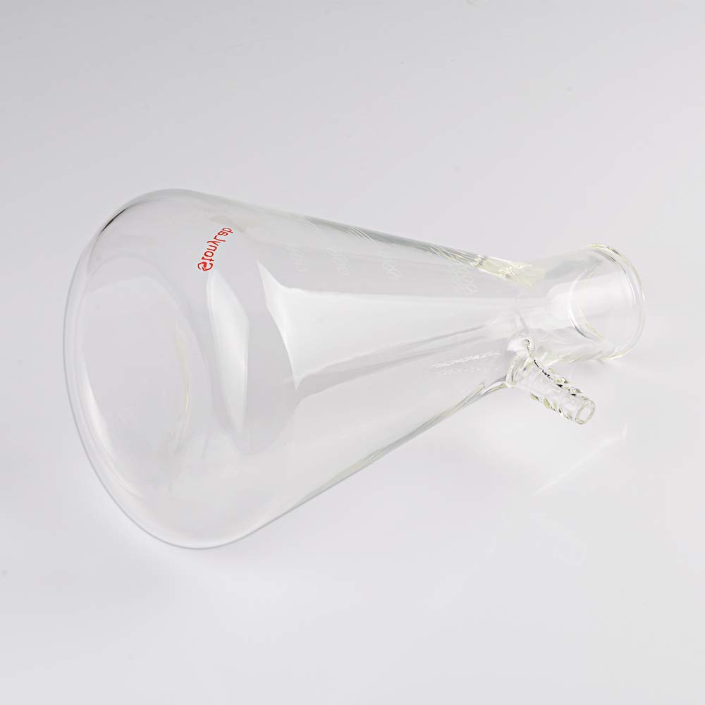 StonyLab 2er-Pack 1000 ml Borosilikatglas-Filterkolben, Glass Filtering Flask, Bolzenhals mit Röhrchen (1000 ml)
