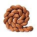 Serpente Letto Intrecciato, Cuscino Intrecciato Fatto A Mano, Strisce Annodate Tessute, Treccia Paracolpi, Cuscino Con Nodo, Serpente Letto Intrecciato per Sponde(cannella,3m)