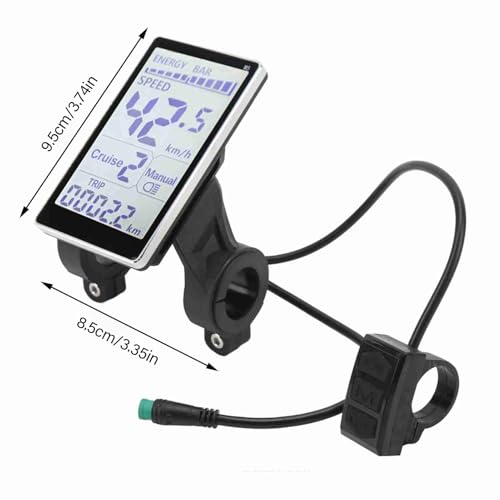 CFTGIW LCD-Display mit 5 Pins, 24V, 36V (Standard), 48V, 60V (einstellbar). Das Display des E-Bikes zeigt Verschiedene Parameter an, einschließlich Leistung, Geschwindigkeit und Fahrs