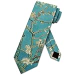 Three Rooker Van Gogh Ties Mens Art Neckties Almond Blossom Floral Tie
