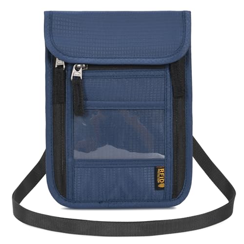 Image of Neck Wallet Lightweight RFID Blocking Waterproof Travel Pouch Passport Wallets for Women Men