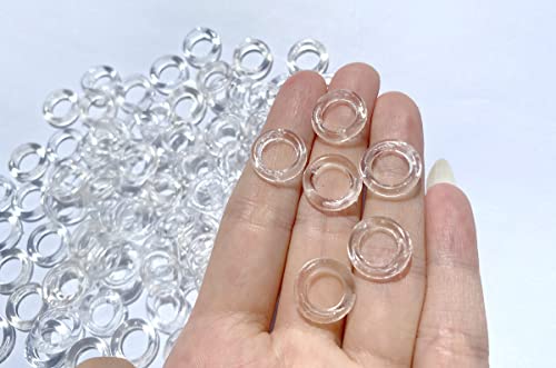 Clear Roman Blind Curtain Rings, 1/2Inch Transparent O Rings Plastic Rings For Roman Shades Circle Hook Craft Tool, Café Curtain Rings (100 Pieces) #TOP3