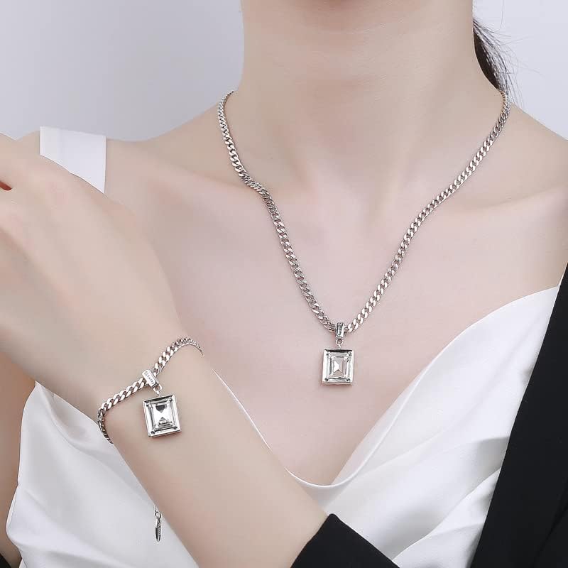 NONNYL S925 Necklace Gift for Women Wife, Womens Pendant Jewelry Wedding Anniversary, Sterling Silver Girlfriend Birthday Gifts for Her, Pendants Necklaces for Christmas Mom Gifts