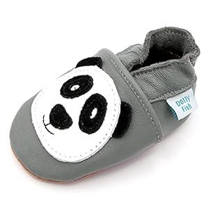 Dotty Fish Soft Leather Baby Shoes for Boys. Toddler Shoes. Non Slip. Animal Designs for Boys and Girls. 0-6 Months – 4-5 Years