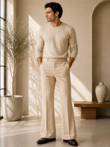 Image of Men Formal Pant Bellbottom | Premium Japanese Fabric, Bell Bottom Bootcut Fit, Smart Casual & Formal Wear