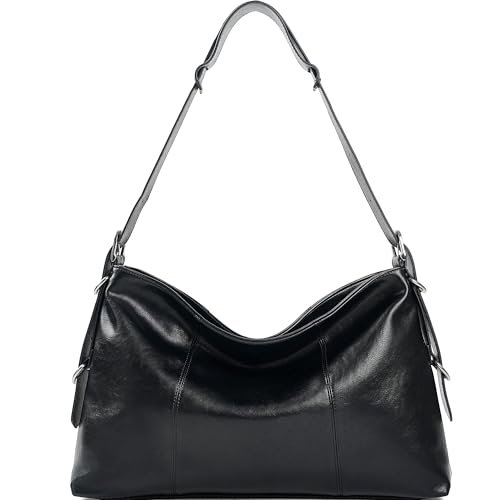 Bolso Hobo de cuero suave para mujer miniatura 1