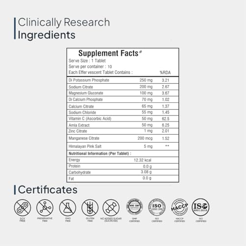 Image of Miduty Electrolyte Tablets - Sugar-Free- No Maltodextrin & Artificial Colors - Natural Lemon Flavor - Stevia - Instant Hydration & Energy - 10 Effervescent Tablets