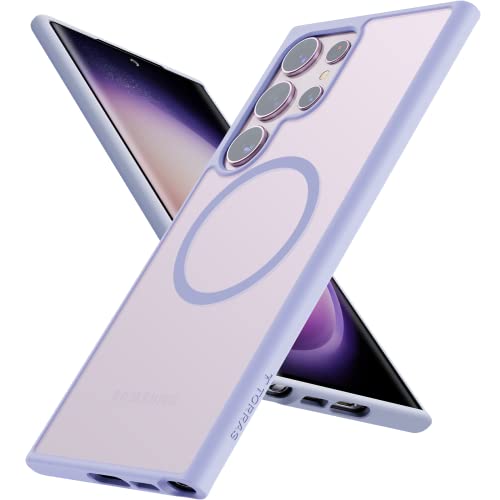 TORRAS Magnetic Guardian Designed for Samsung Galaxy S23 Ultra Case[Military Grade Drop Tested][Compatible with MagSafe] Translucent Hard Back & Soft Edge Case for Galaxy S23 Ultra Case, Lavender