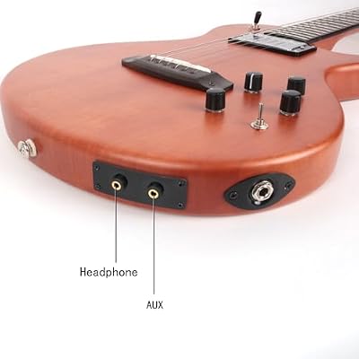 Fojill Hybrid Electric Acoustic Guitar Steel String Built In Effect Reverb Delay Pratice Portable Travel Silent Solid Mahogany Body Neck Rosewood Fretboard With Padded Gig Bag
