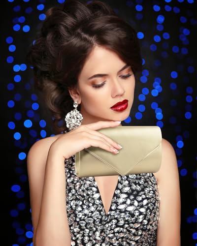 Image of TINDTOP Clutch Purses for Women, PU Leather Formal Evening Bags Shoulder Party Handbags Wedding Cocktail Prom Clutches