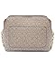 Calvin Klein Women's Hailey Signature Triple Compartment Chain Crossbody, Textured Almond/Taupe/Caramel Linear, One Size