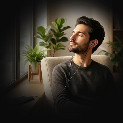 Image of MAKPOWER Type C Wired Earphone with in Line HD Microphone & Volume Controller, Heavy Bass, Premium HD Audio, 120 cm Tangle-Free Cable Compatible with, Android Smartphones & All Type-c Mobiles (Black)