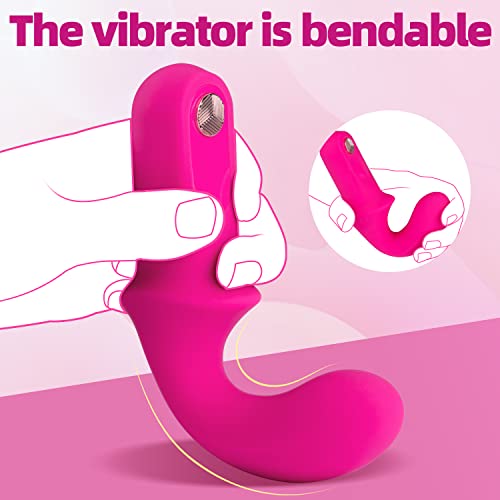 G Spot Vibrator Dildo Sex Toy - Soft Silicone Bendable Mini Vibe For Women Clitoral Precise Stimulation With 10 Powerful Vibrations, Quiet Waterproof Long Lasting Battery Adult Sex Toy, Rose Pink #TOP1