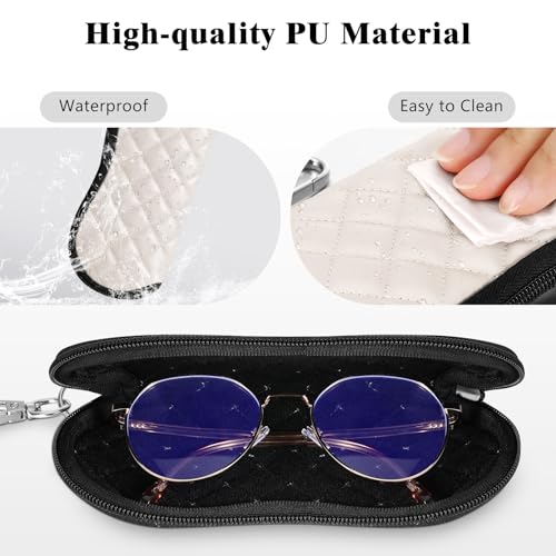 image for MoKo Eyeglass Soft Case, Zippered Neoprene Sunglasses Pouch with Clip 