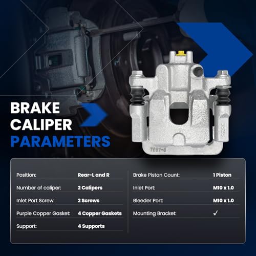 Image of Rear Brake Caliper Assembly Replaces for 19-B2674 19-B2675, Compatible with Acura MDX 2001-2006 3.5L V6, Compatible with Honda Pilot 2003-2008 3.5L V6, GAS
