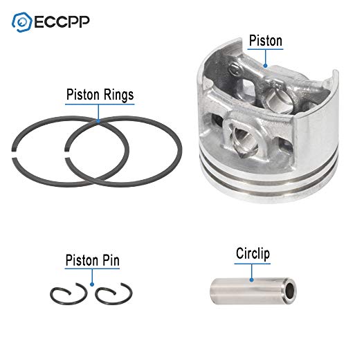 ECCPP 40mm Cylinder Head Piston Kit WT Gasket Oil Seal fit for Stihl 020 020T MS200 MS200T Replaces 1129 020 1202 Piston Pin Rings Circlip Chainsaw Parts New